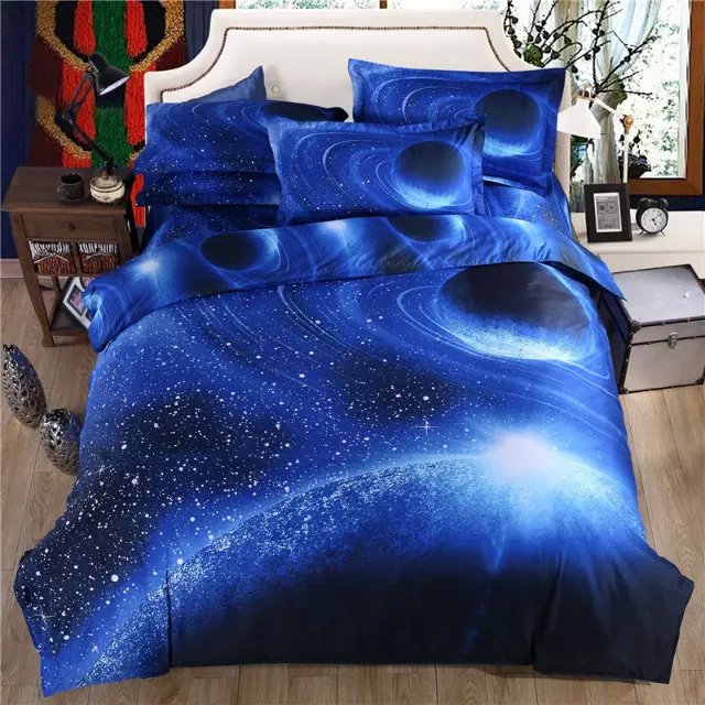 新しい到着人気銀河テーマ青と白惑星と星寝具セット-寝具セット問屋・仕入れ・卸・卸売り