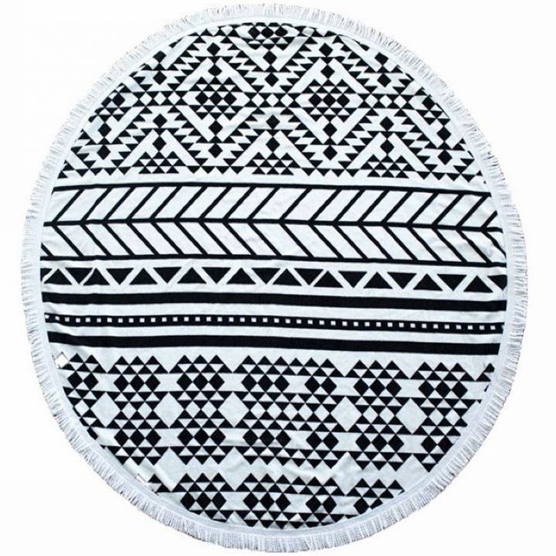 150センチ大softextileラウンドビーチタオルでタッセルプリントタオル-タオル問屋・仕入れ・卸・卸売り