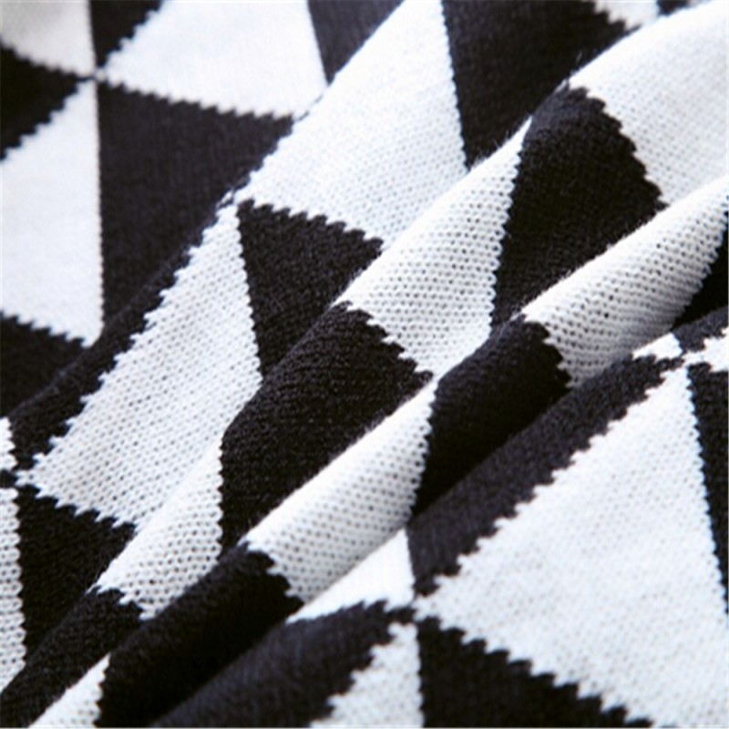 ソフト白と黒綿ニット毛布-毛布問屋・仕入れ・卸・卸売り