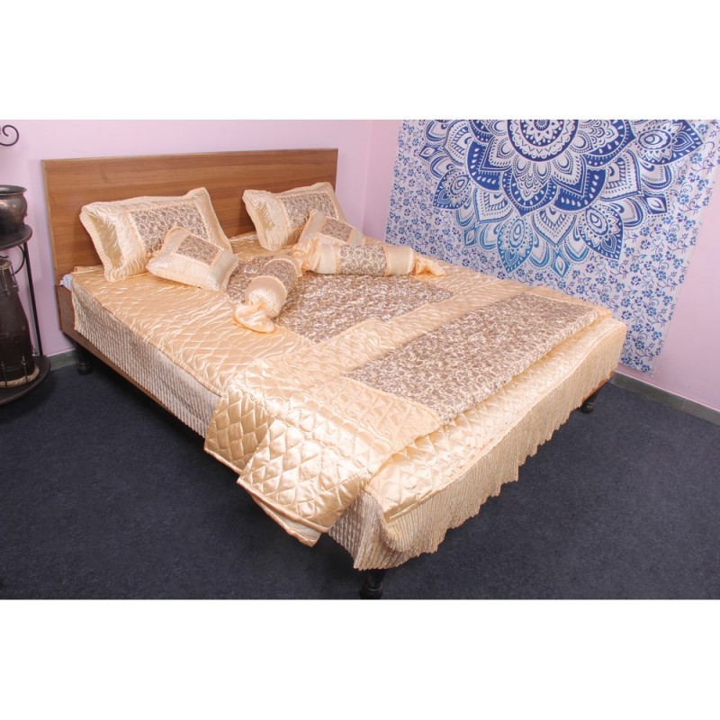 固体ベージュサテンベッドシート&枕カバーセットキングサイズ8ピース寝具セット-寝具セット問屋・仕入れ・卸・卸売り