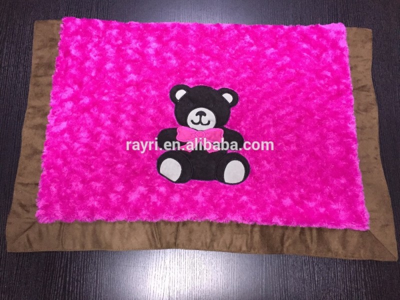 2016熱い販売刺繍入りベビー毛布/リトルクマ子供毛布/スーパーソフト-毛布問屋・仕入れ・卸・卸売り