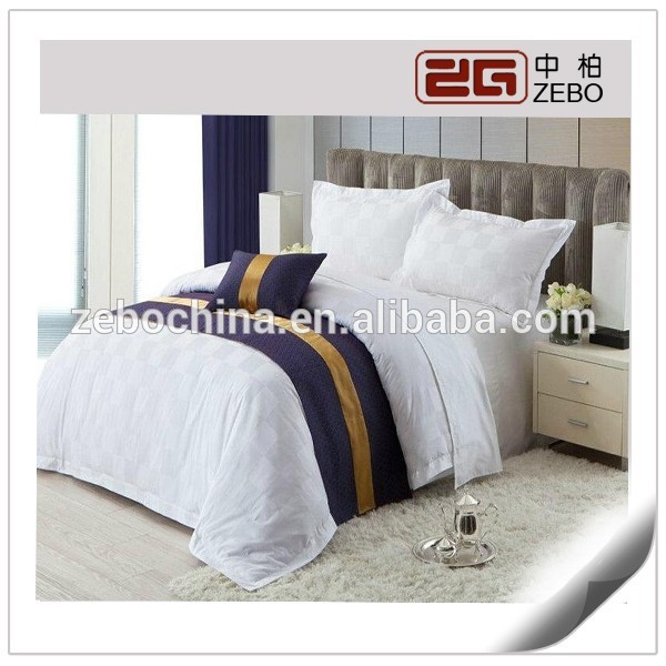 完全なホワイト寝具セット綿卸売ホテル用ベッドリネン使用される-寝具セット問屋・仕入れ・卸・卸売り