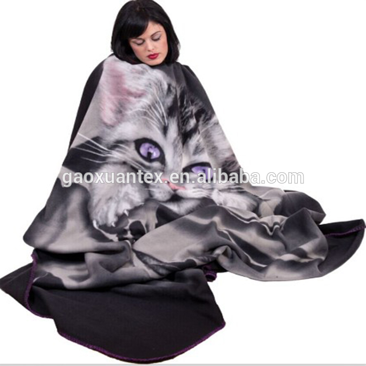 中国工場製造3dフリース毛布プリント猫動物のデザインで-毛布問屋・仕入れ・卸・卸売り