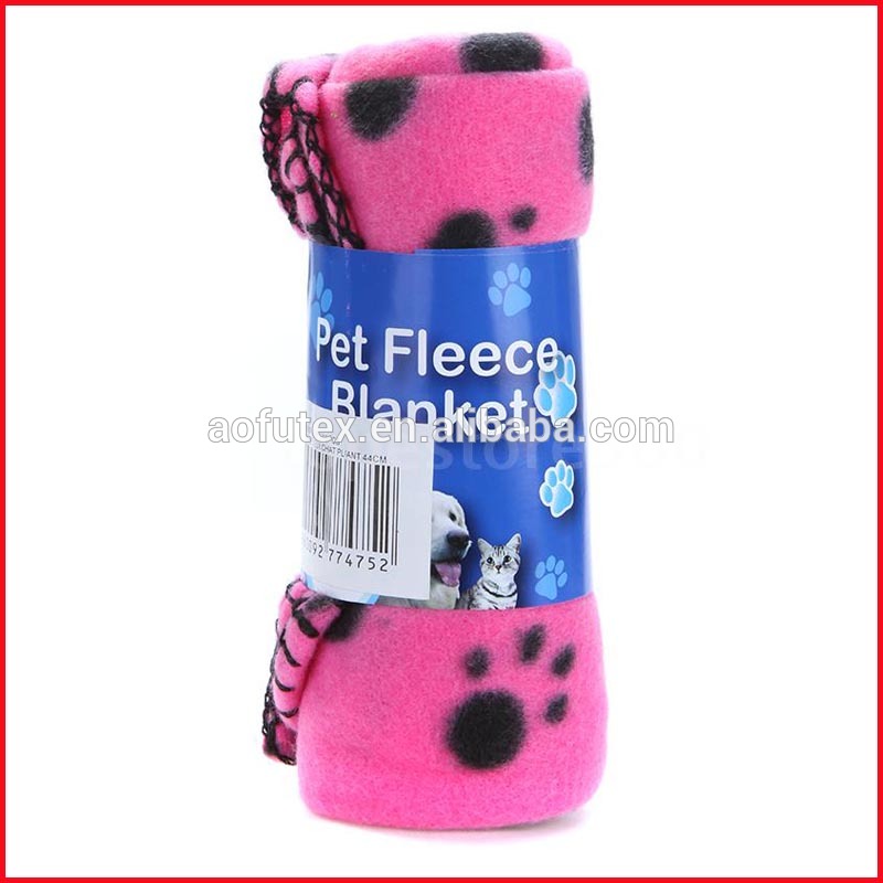 ピンク犬ポウ印刷フリースペット毛布-毛布問屋・仕入れ・卸・卸売り