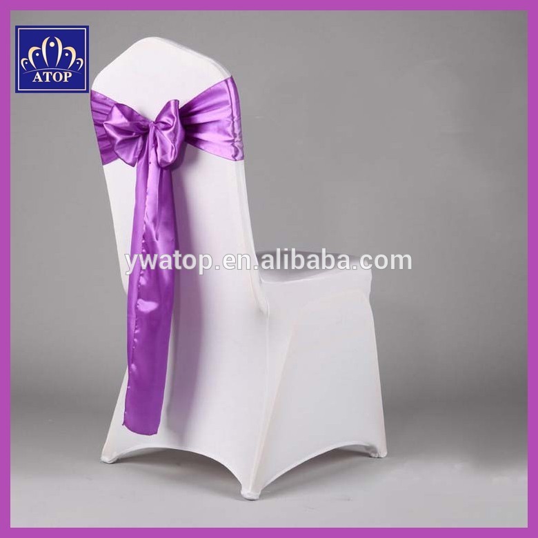 紫色の結婚式のサテンの椅子のサッシのための宴会の椅子のカバー-サッシュ問屋・仕入れ・卸・卸売り