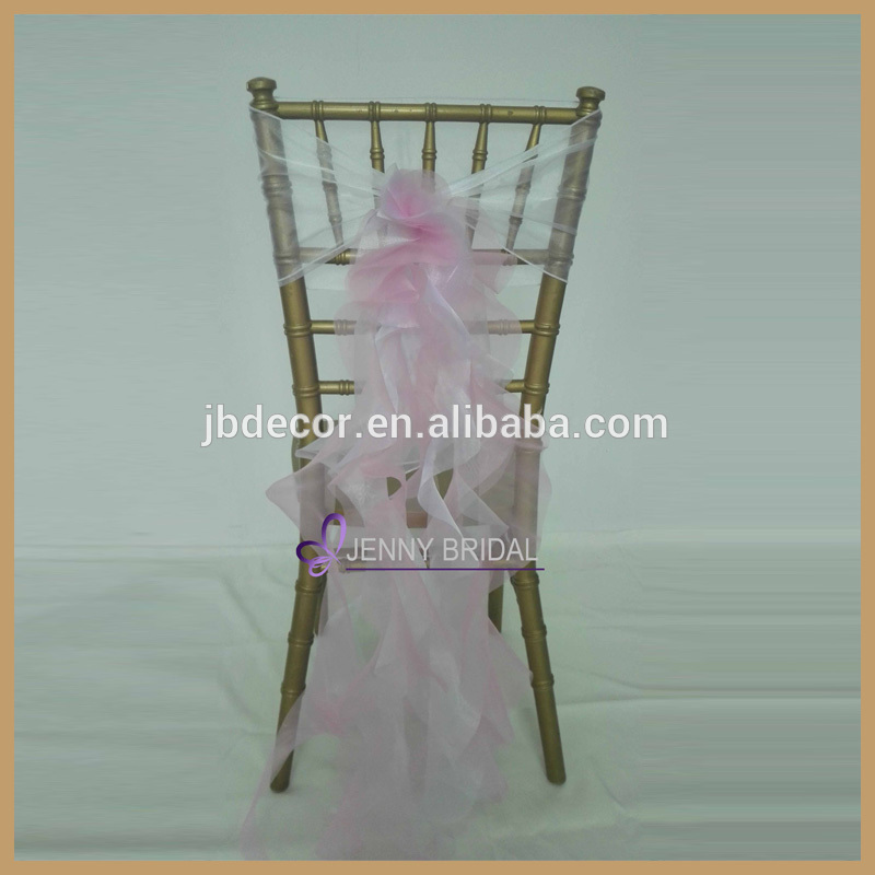 非常に安いc303ajennybridalhotsaleフリルピンクのオーガンザの椅子サッシ-サッシュ問屋・仕入れ・卸・卸売り