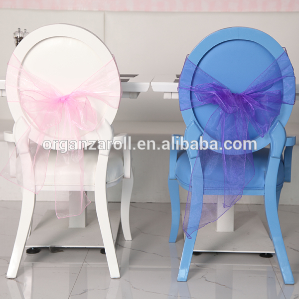 最も人気のある商品2015中国の工場から安い紫色のオーガンザフリルの椅子サッシ-サッシュ問屋・仕入れ・卸・卸売り