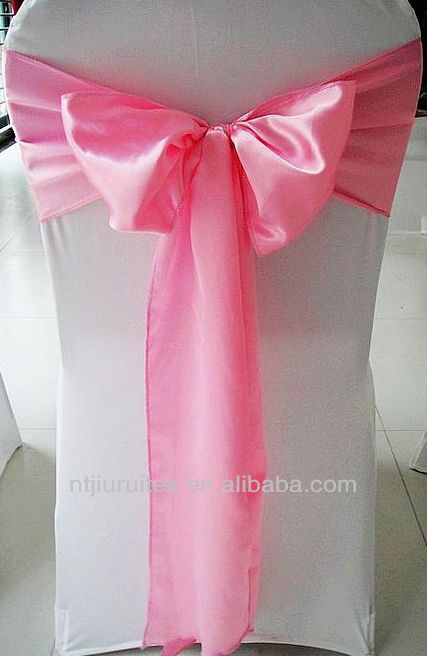 ピンクのサテンの弓の椅子サッシ結婚式のためのパーティー-サッシュ問屋・仕入れ・卸・卸売り