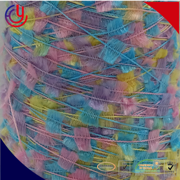 ポリエステル加工糸ポリエステル100％susemiまつげヤーン織物ラベルの羽の手の糸を編みました-毛糸問屋・仕入れ・卸・卸売り