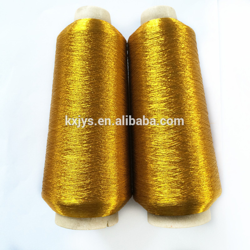 ゴールドメタリック刺繍糸を持つファブリック使用するマシン-毛糸問屋・仕入れ・卸・卸売り
