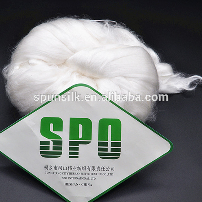 中国卸売桑絹繊維トップ 、 100%純粋な絹繊維トップ用ブレンド 、 a1 + グレード 、長い 繊維8 センチ 、無料サンプル 、 spo-シルク繊維問屋・仕入れ・卸・卸売り