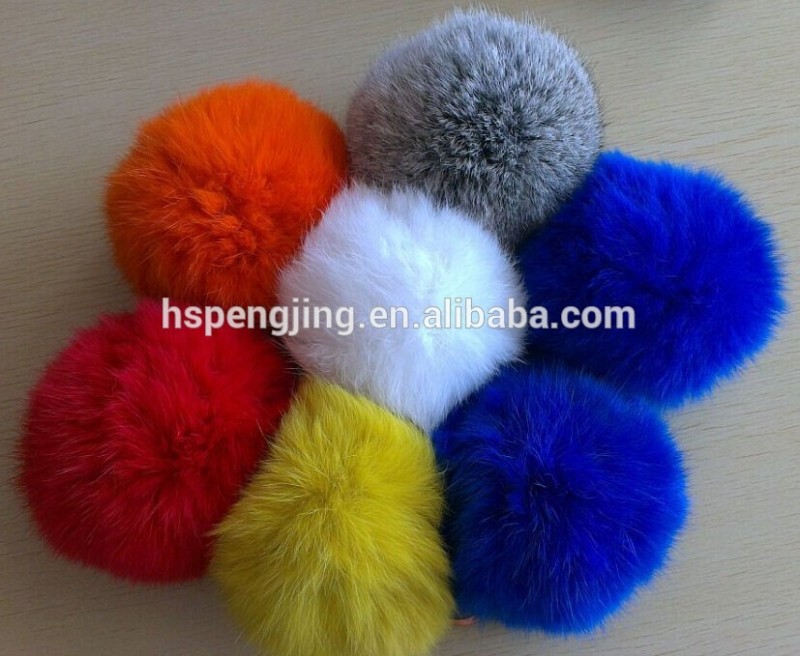 多色とかわいい100％手作りの本物のウサギ毛皮のポンポン-毛皮問屋・仕入れ・卸・卸売り