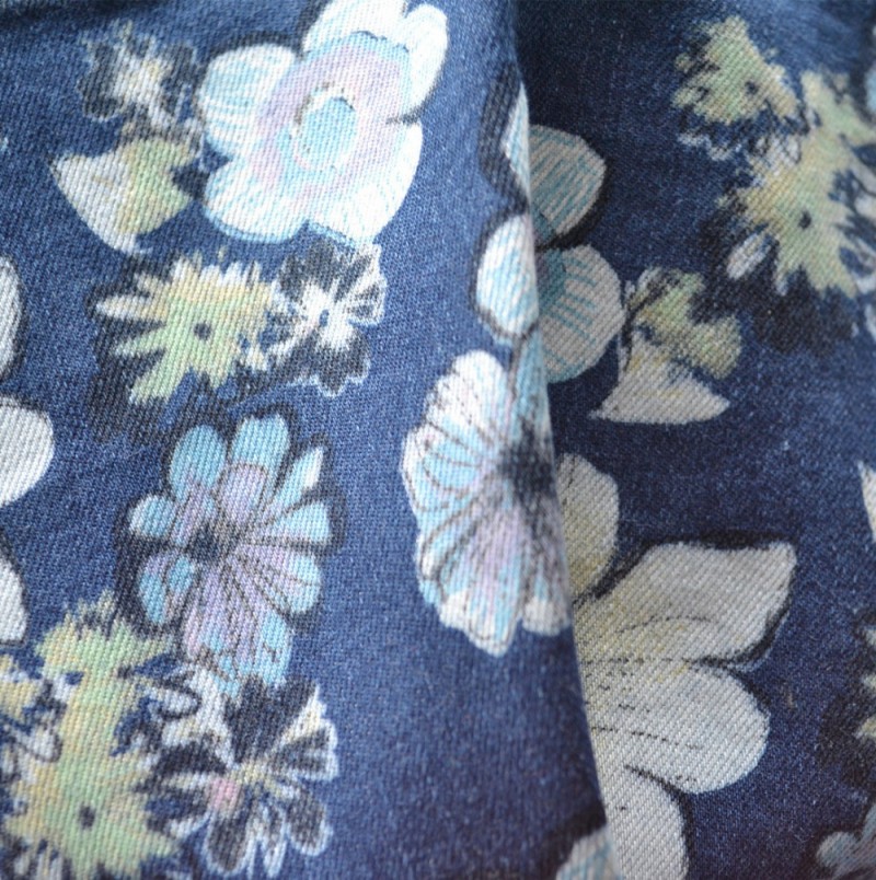 新しい2015色の花柄のプリントジーンズ印刷デニム生地織物工場中国-織布問屋・仕入れ・卸・卸売り