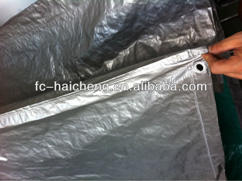 カスタム縫った丸みを帯びたpeの防水シートカバー、 ポリtarp200gグレー色-織布問屋・仕入れ・卸・卸売り