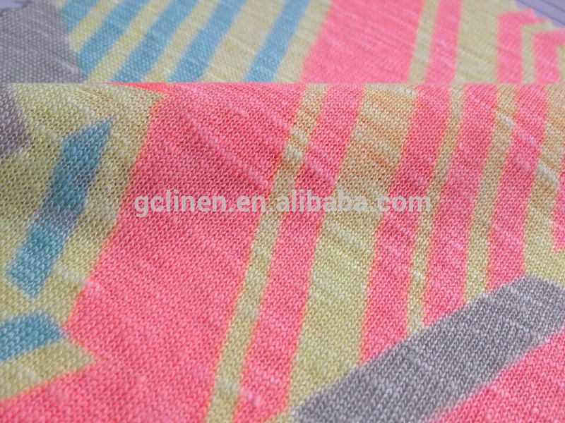 新しい80/20リネン綿プリントジャージは編物衣類カーテン寝具-ニット生地問屋・仕入れ・卸・卸売り