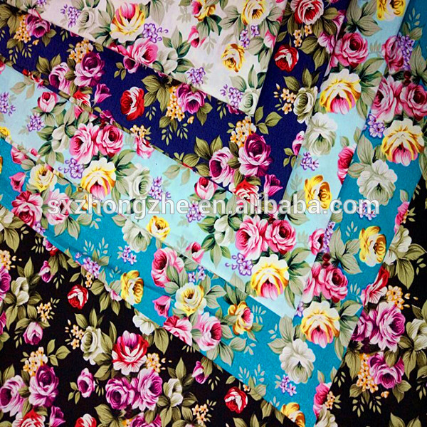ポプリン綿の布さまざまな色の花が印刷された綿の布-バッグ用生地問屋・仕入れ・卸・卸売り