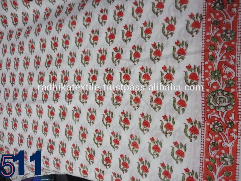 インドの天然染料花生地100%綿ブロック花プリント生地ジャイプルメーカー綿生地-バッグ用生地問屋・仕入れ・卸・卸売り