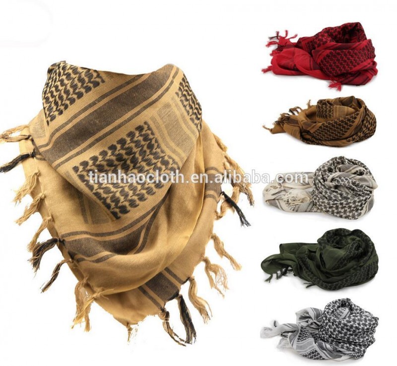 装飾されたヨルダンサウジアラビアと綿生地軍shemagh-織布問屋・仕入れ・卸・卸売り