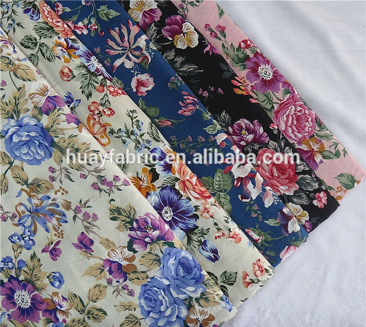 ポプリン綿の布さまざまな色の花が印刷された綿の布-バッグ用生地問屋・仕入れ・卸・卸売り