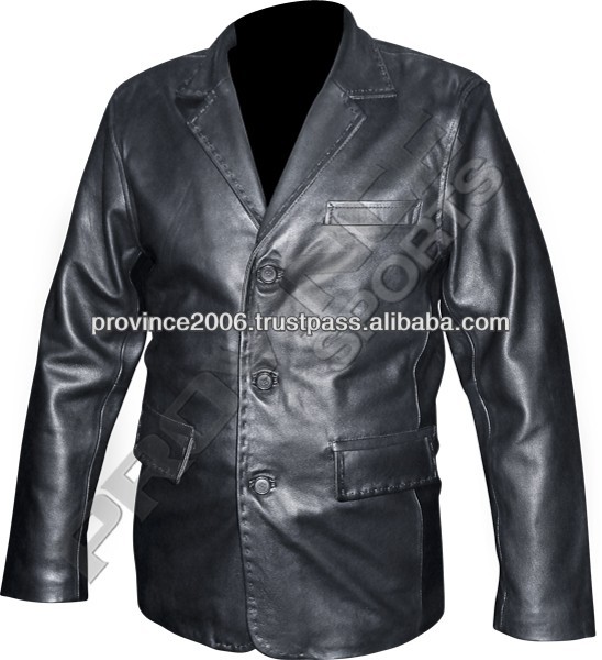 黒のジャケットの男性の革のブレザー-皮革製品問屋・仕入れ・卸・卸売り