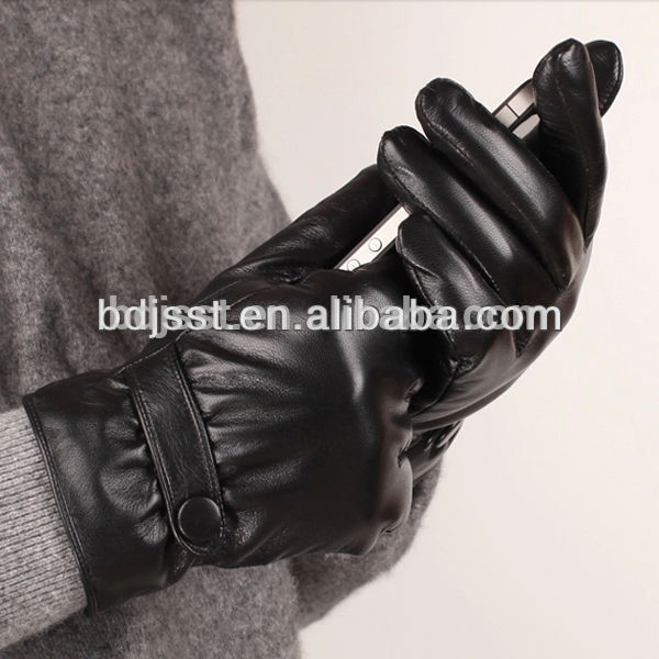 敏感な黒革手袋メンズipadのタッチスクリーン-皮革製品問屋・仕入れ・卸・卸売り