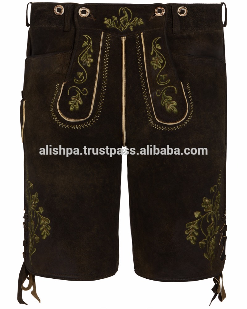 Schoneberger trachtenヘレンlederhose kniebund-trachtenlederhose hopfenウントmalzブラウン-皮革製品問屋・仕入れ・卸・卸売り
