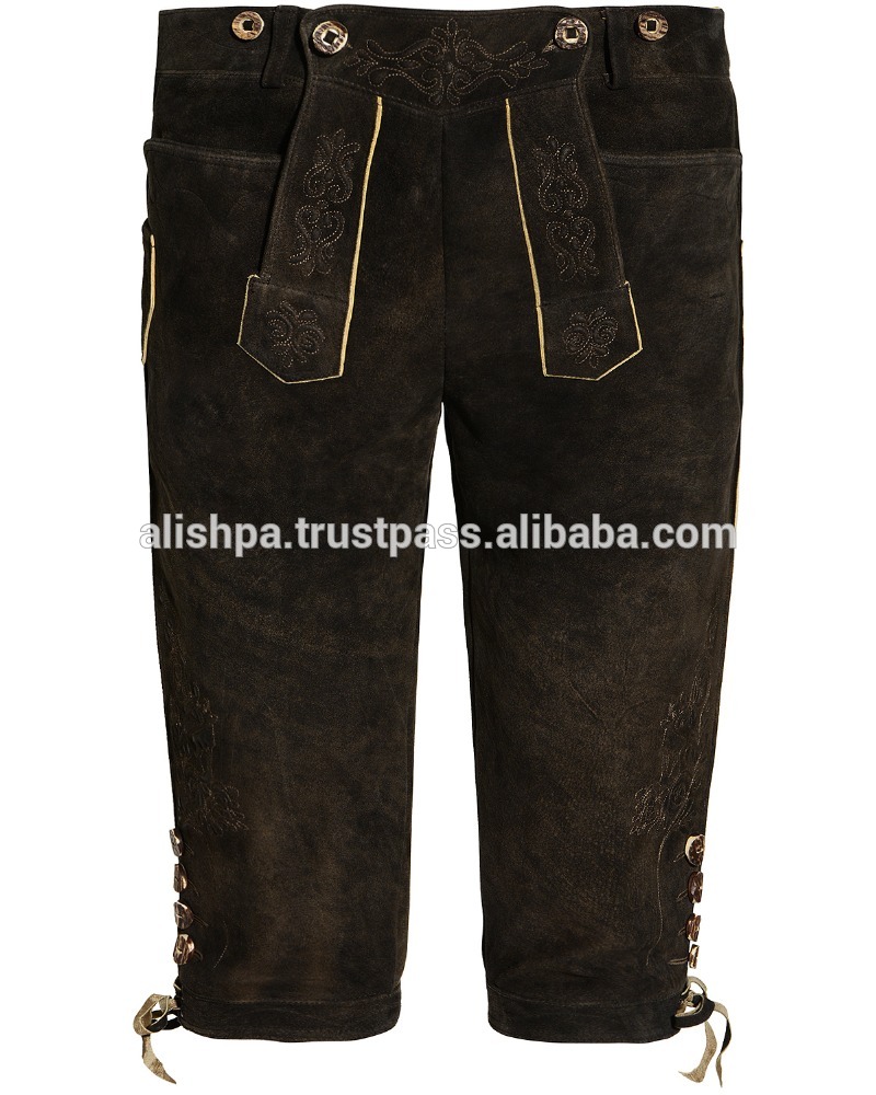 Trachten lederhose kniebund braunによるengelleiter aus rindsleder-皮革製品問屋・仕入れ・卸・卸売り