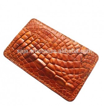 クロコダイル革カードクリップ財布scrcw- 003-皮革製品問屋・仕入れ・卸・卸売り
