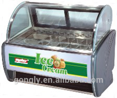 高品質のステンレス鋼ジェラートマシン12フライパン付きのアイスクリームマシン-冷蔵ショーケース問屋・仕入れ・卸・卸売り