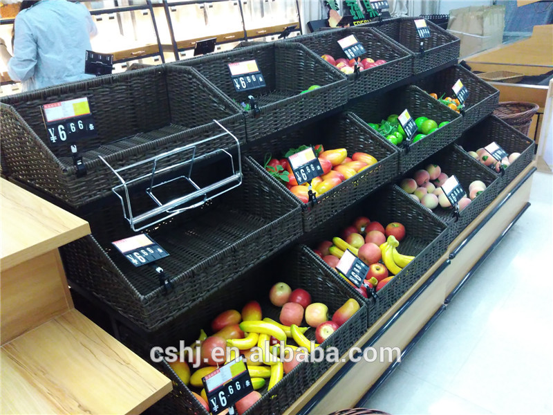 スーパーマーケット果物と野菜プロデュースディスプレイラック棚-店舗用陳列棚問屋・仕入れ・卸・卸売り