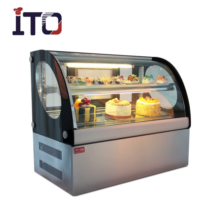 曲面ガラスri-900ケーキディスプレイ冷蔵庫のショーケース-冷蔵ショーケース問屋・仕入れ・卸・卸売り