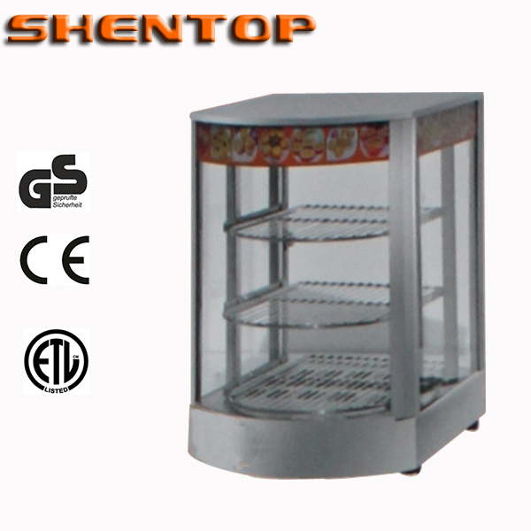 Shentop2015電動ガラスステンレス鋼が使用されるガラスのケーキの加熱暖かいショーケースstld- 1p- bガラスディスプレイショーケース-ショーケース問屋・仕入れ・卸・卸売り