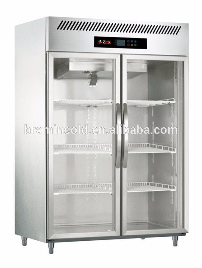 商業直立キッチン冷蔵庫/ステンレス鋼垂直冷凍庫/ガラスドアディスプレイ冷蔵庫用肉-冷蔵ショーケース問屋・仕入れ・卸・卸売り