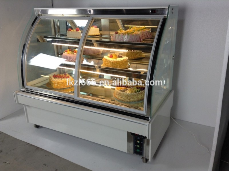 ダブルスライディングドアケーキショーケース/新鮮なディスプレイキャビネット-ショーケース問屋・仕入れ・卸・卸売り