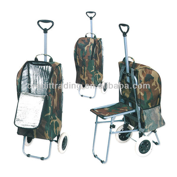 折りたたみのショッピングトロリーバッグ椅子付き-ショッピングカート問屋・仕入れ・卸・卸売り