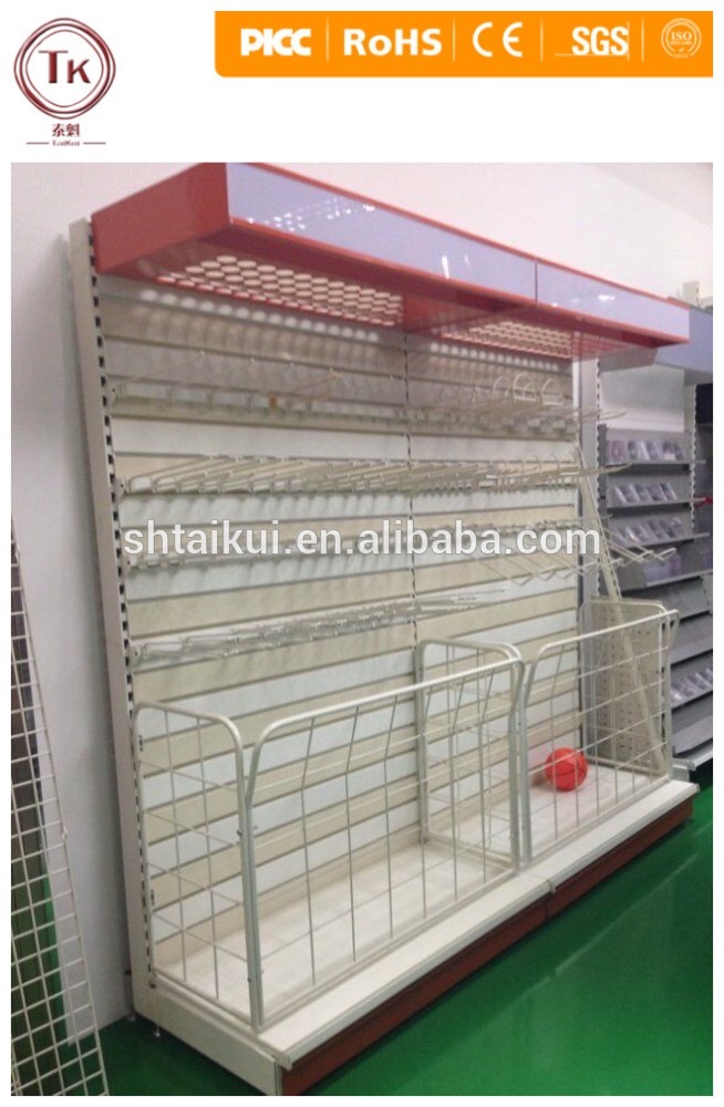 金属スーパーマーケット ショールーム スポーツ棚-店舗用陳列棚問屋・仕入れ・卸・卸売り