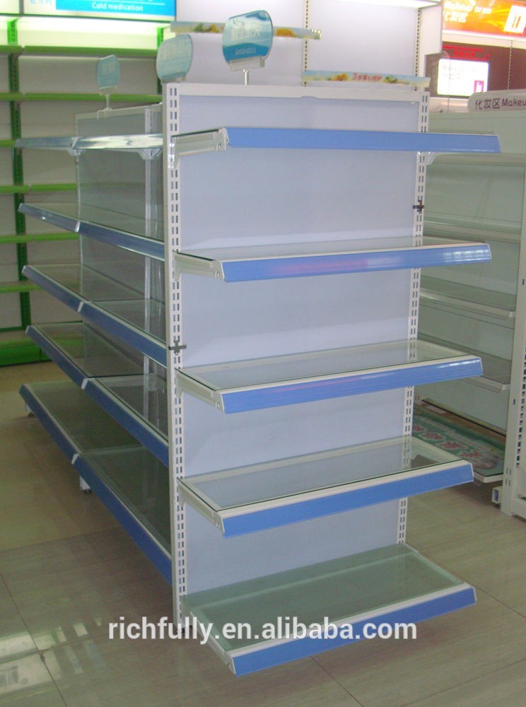 鋼医学ラック/医学ディスプレイラック付きガラス板-店舗用陳列棚問屋・仕入れ・卸・卸売り