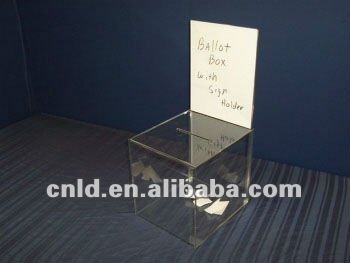 大型アクリル投票箱を持つサインホルダー-テーブルトップディスプレイ問屋・仕入れ・卸・卸売り