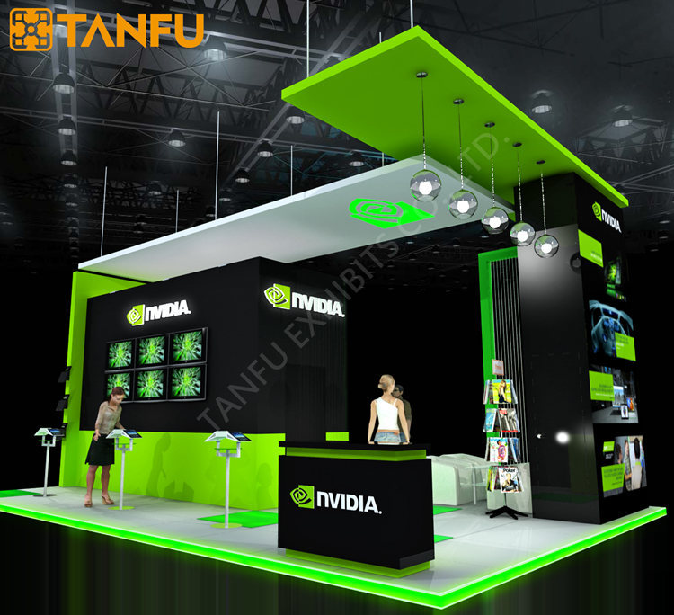トレードショーのブースの展示ディスプレイ20ftx30ftledライト付きゲームショーのためのプラットフォームからtanfuレンタル-その他展示会設備問屋・仕入れ・卸・卸売り