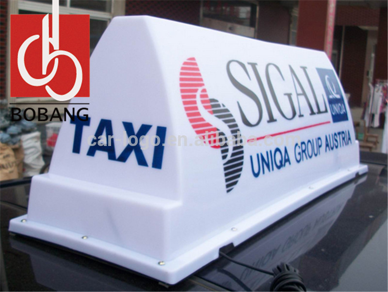 タクシーの上の広告アクリルライトボックス/luminated車の屋根のライトボックスを導いた-ライトボックス問屋・仕入れ・卸・卸売り