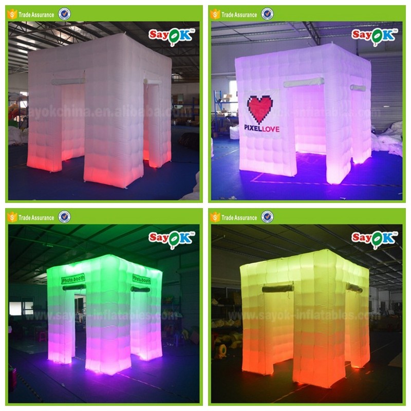 インフレータブルフォトブースエンクロージャled結婚式インフレータブルphotoboothのエンクロージャ-広告用バルーン問屋・仕入れ・卸・卸売り