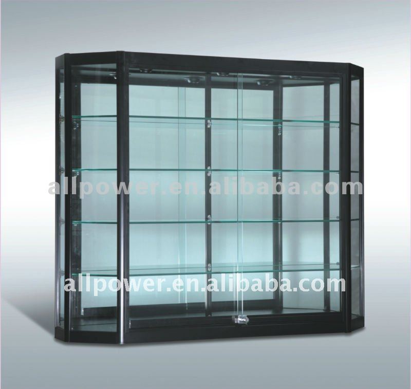 壁の台紙のガラス飾り戸棚およびガラスvitrine (WC12-12TRA))-ディスプレイラック問屋・仕入れ・卸・卸売り