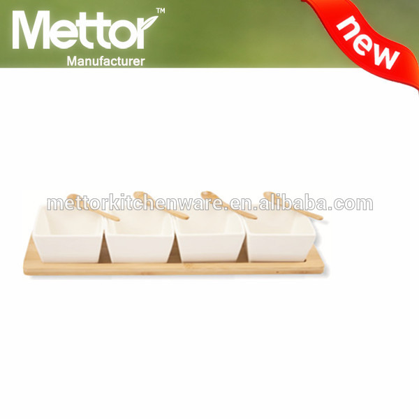 高品質2015mettorセラミックボウルとトレイ、 スプーン付皿トレイ、 竹の朝食トレイ-トレー類問屋・仕入れ・卸・卸売り