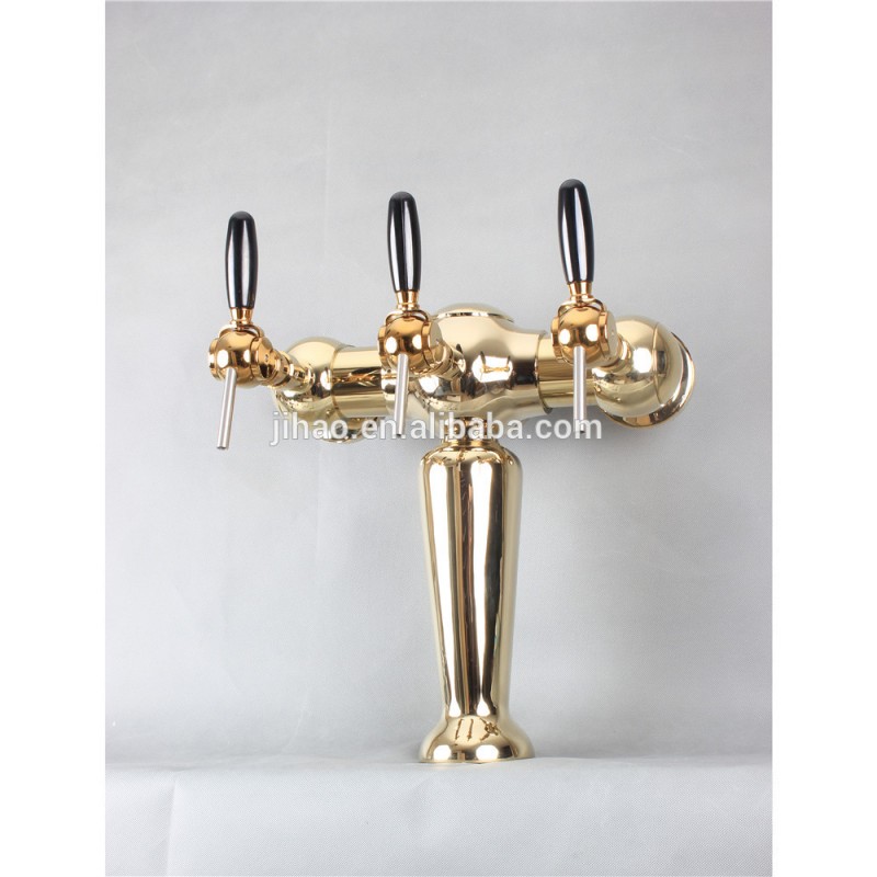 3蛇口ゴールデン花瓶型金属ビール列ビールタワー-ドリンクディスペンサー問屋・仕入れ・卸・卸売り