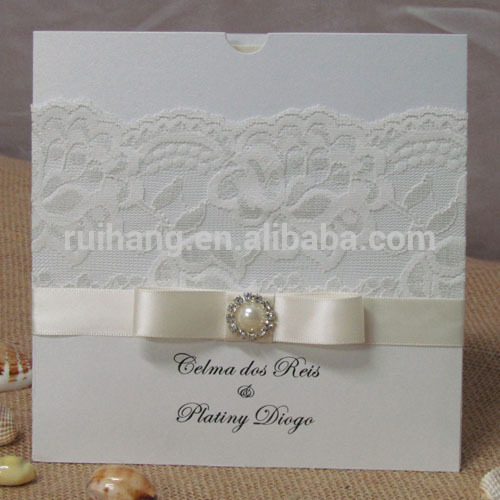 古典的な豪華さrh-ea1802015ヨーロッパのレースのポケットの結婚式の招待カード-ブライダル用品問屋・仕入れ・卸・卸売り