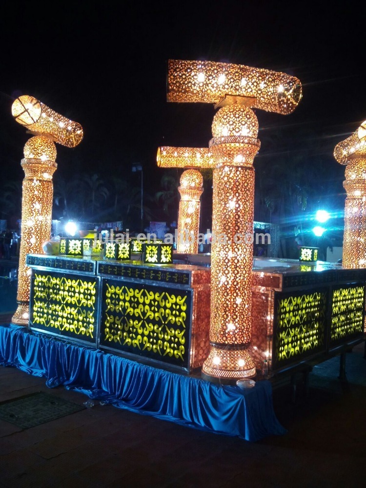 2016熱い金mandap本柱結婚式やパーティーの装飾でledライト輝く-問屋・仕入れ・卸・卸売り