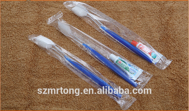 プロモーションプラスチックホテル柔らかい歯ブラシ歯磨き粉付卸売-ホテルアメニティー問屋・仕入れ・卸・卸売り
