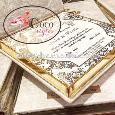 スーパー高級ロイヤルスタイルゴールドアクリルカスタムアクリル結婚式の招待カードボックス-問屋・仕入れ・卸・卸売り