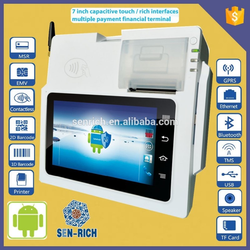 オールインワンのandroidタブレットpos端末でタッチスクリーン、プリンタ、バーコードリーダー、rfid、msr、カメラ-POSシステム問屋・仕入れ・卸・卸売り
