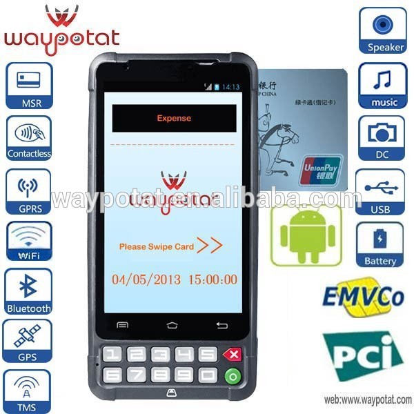Waypotatクレジットカードモバイルタブレットswiperで3グラム無線lan bluetooth用モバイル決済k6600-POSシステム問屋・仕入れ・卸・卸売り